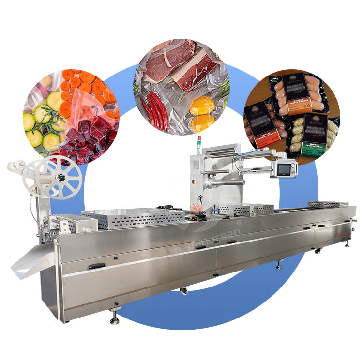 OCEAN Automatic Pump Sausage Date Seal Jerky Beef Food Thermoformer Pack Form Machine Thermoform Vacuum Package Machine