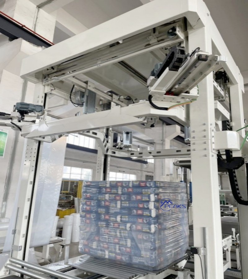 High Efficiency Fully Automatic Shrink Stretch Cold Stretch Hood Wrapping Packing Machine