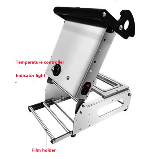 Ready to Ship Electric 20*14 cm Ready Meal Tray Sealing Machine for Paper Packaging Apparel &amp; Chemical Use Take Away Lunch Box