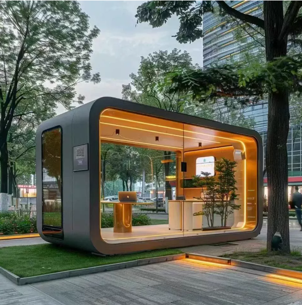 High Quality Eco-Friendly Waterproof Square Steel Container Light House Office/Shop Movable Portable Prefab Home Modern Design 1