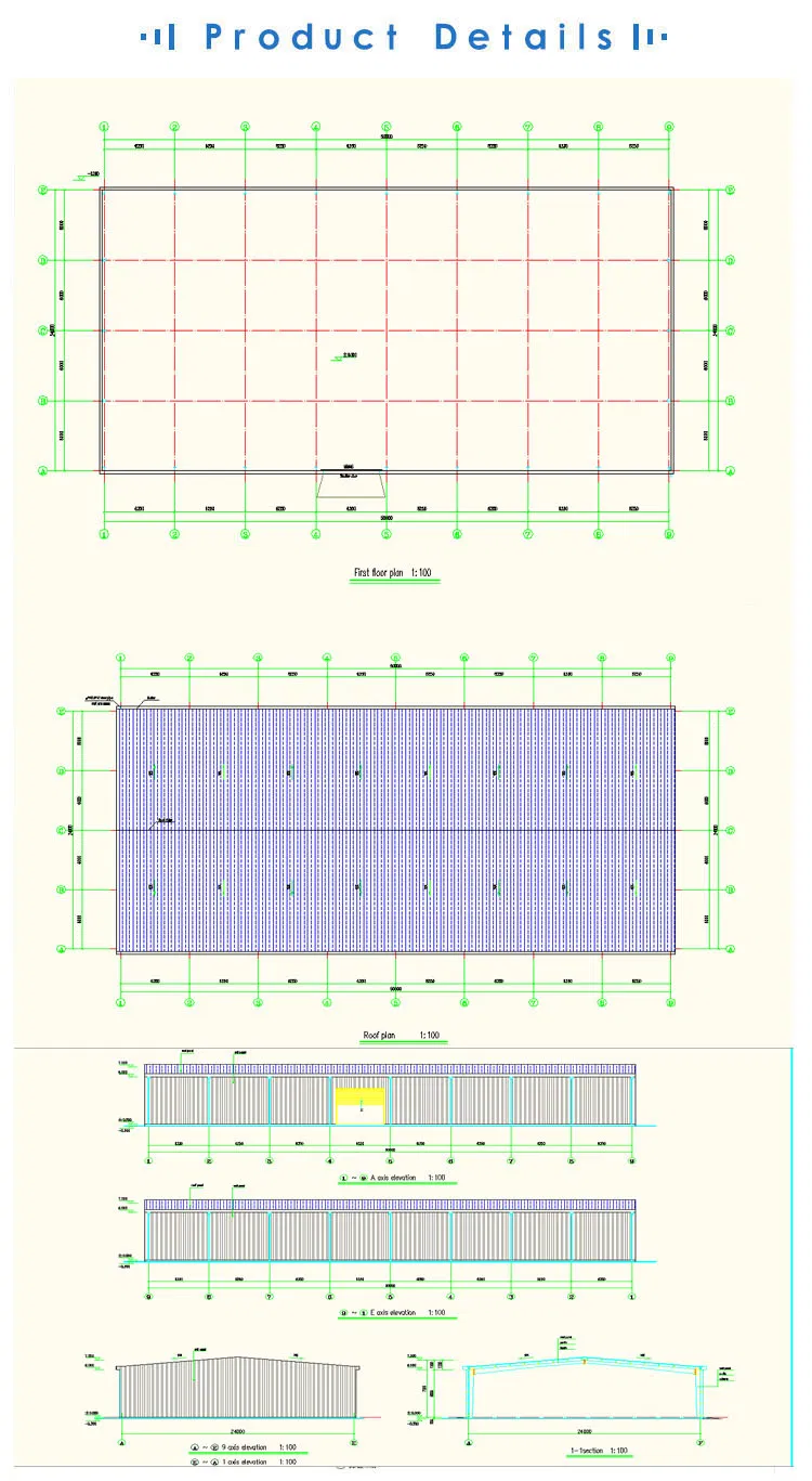 Prefab Construction Steel Structure Framed Commercial Office Building with Drawing
