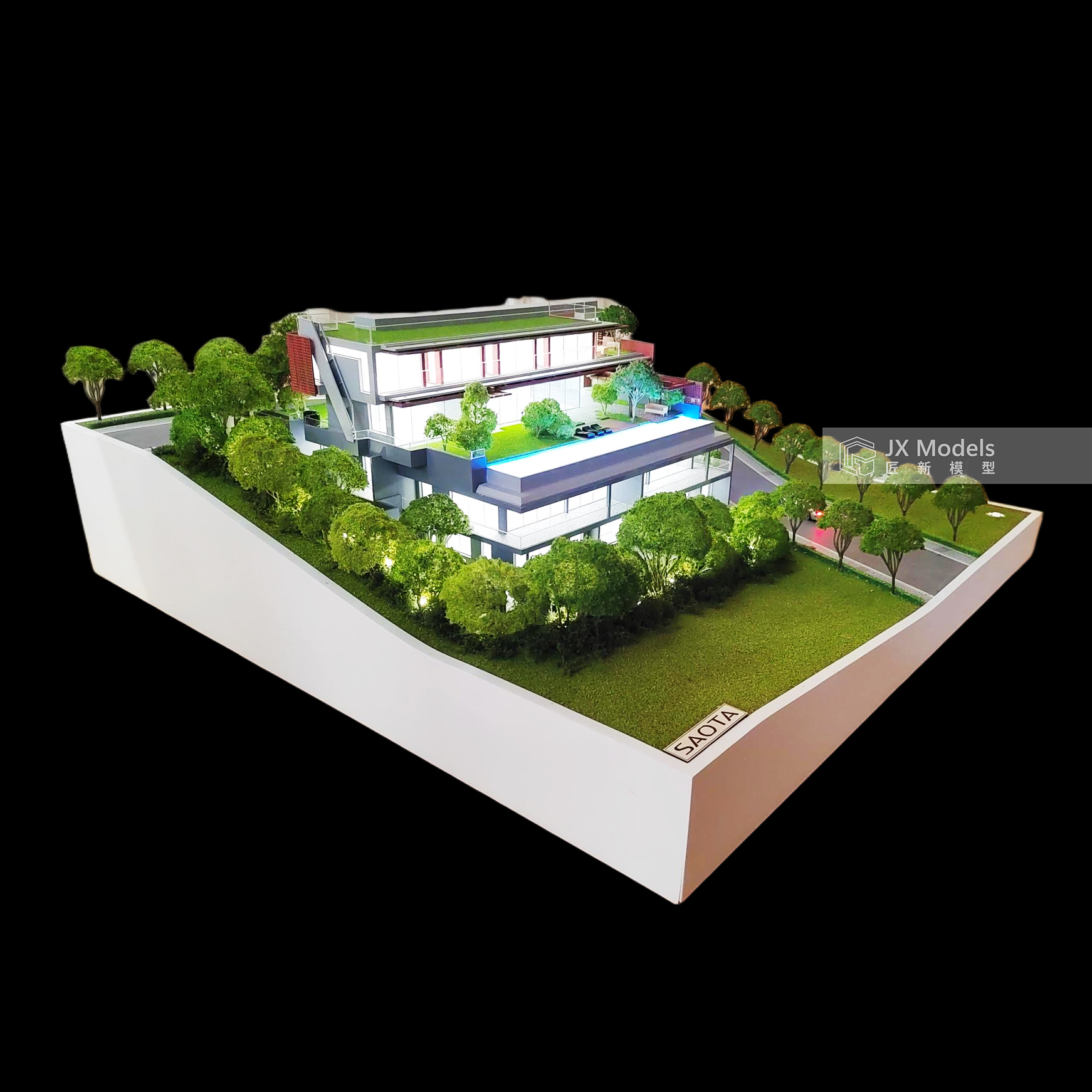 Custom 1:50 Dubai Villa Model Contemporary High Precision Plastic Architectural Display Real Estate Marketing-3D Model Design