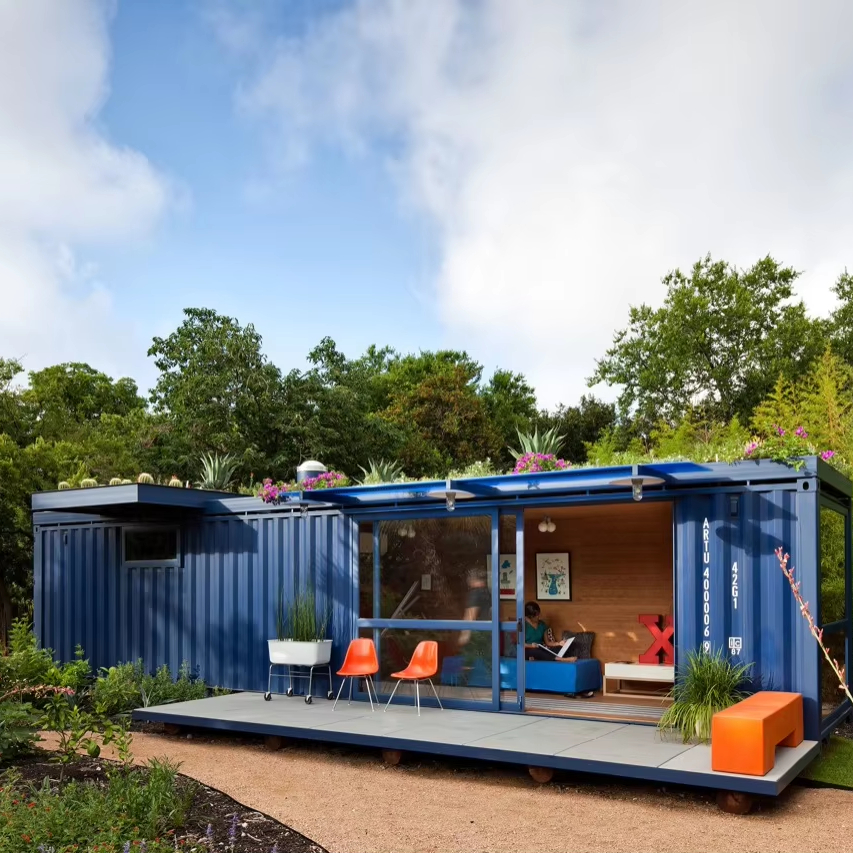 Luxury Modern 20ft/40ft Prefabricated Container House Flat Pack Wooden Tiny Home Excellent Bathroom Steel Structure Building