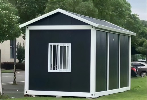 20FT Custom Color and Size Gable Roof Prefab House Mobile Office Living Room Steel Structure Sandwich Rock Wool Panel