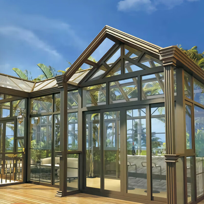 Luxury Custom Modern Villa Aluminum Alloy Frame Triple Pane Glass Eco-Friendly Noise Reduction House Outdoor Sunroom