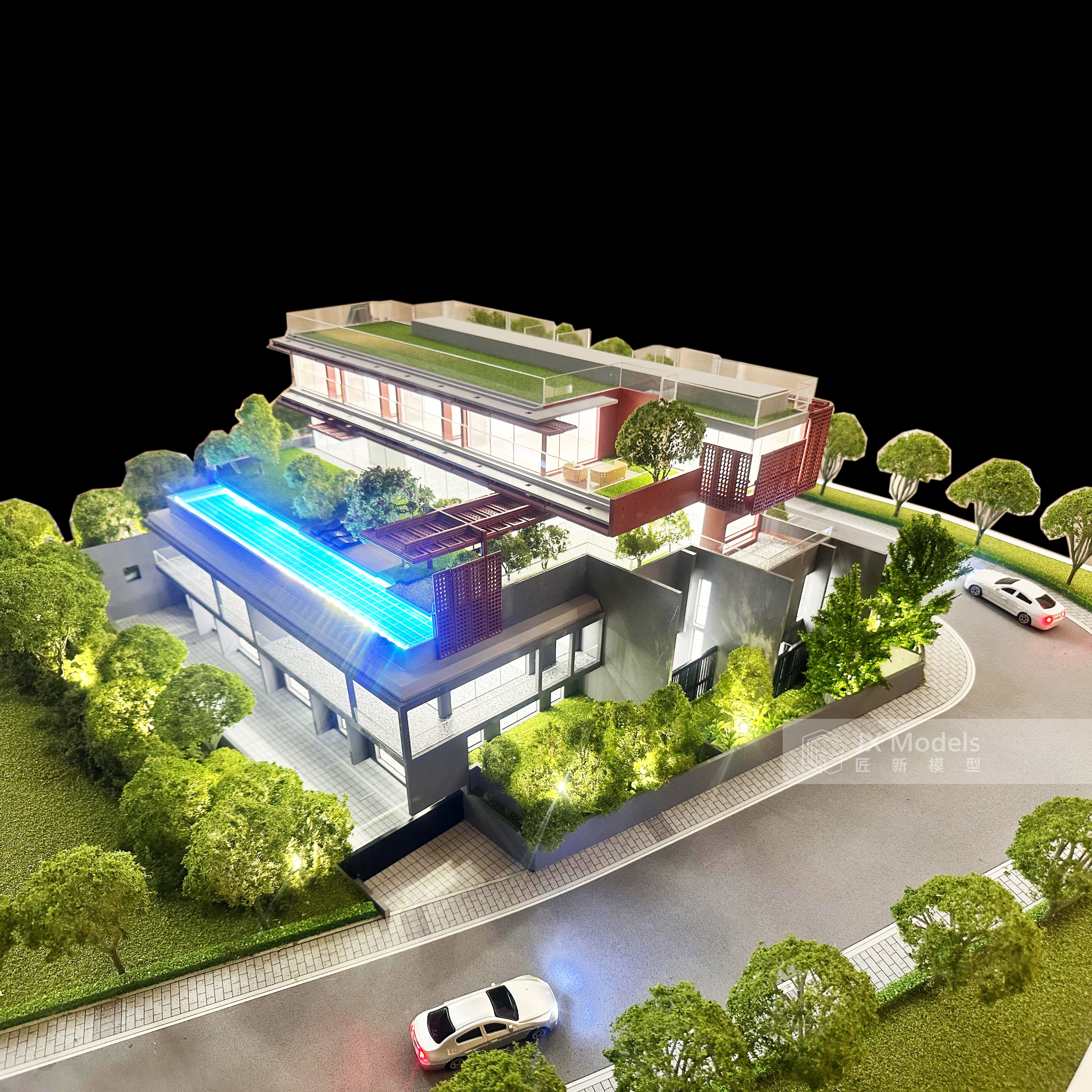 Custom 1:50 Dubai Villa Model Contemporary High Precision Plastic Architectural Display Real Estate Marketing-3D Model Design