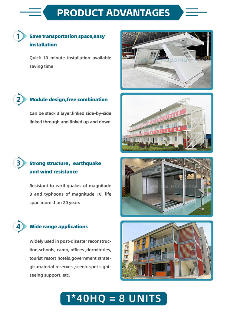 Luxury 2-4 Bedroom Two Story Container House Expandable Mobile Modular Prefab Container 20ft 40ft Shipping Folding Living House