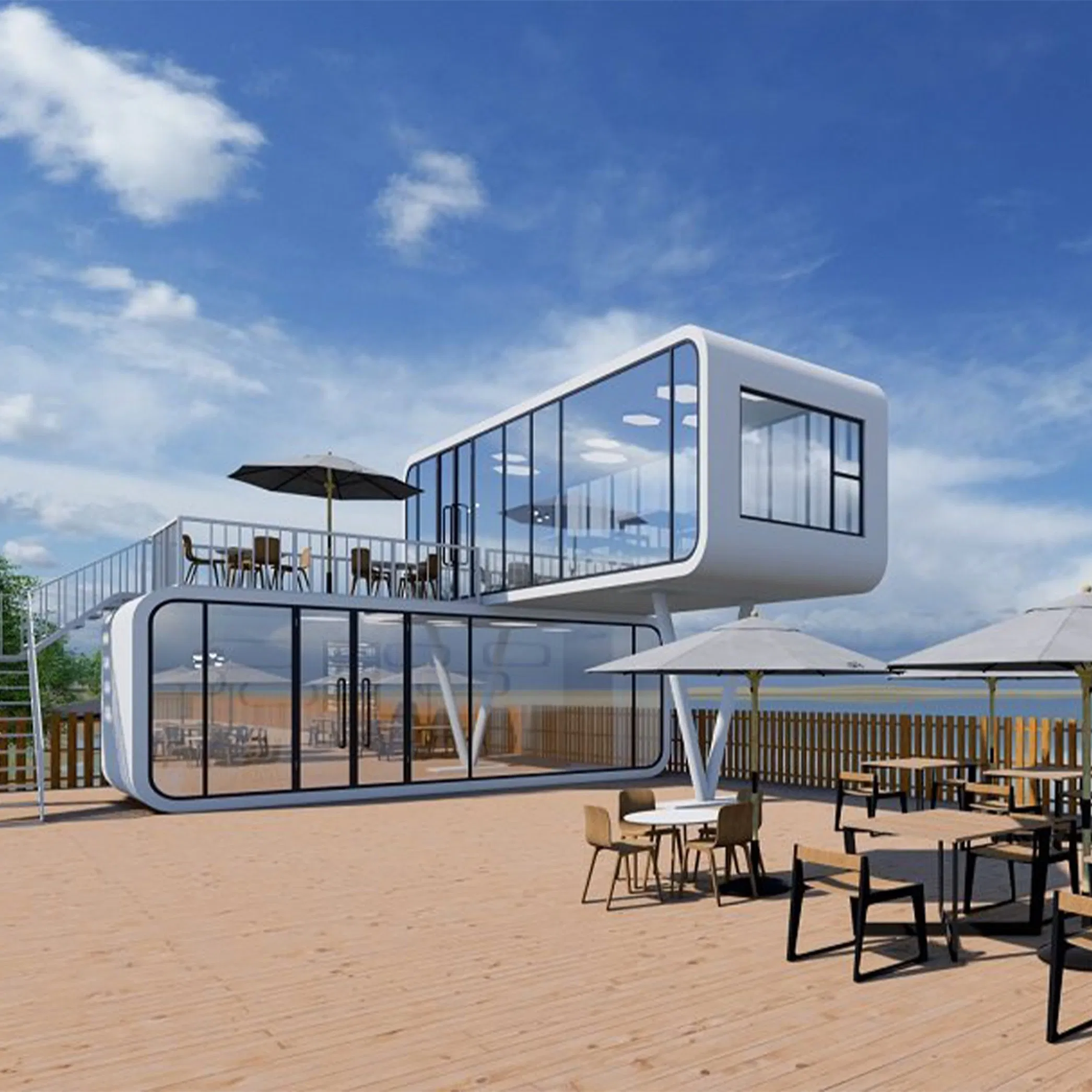 Luxury Compact Prefab Studio for Backyard Office Ordouble-Storey House Apple Cabin