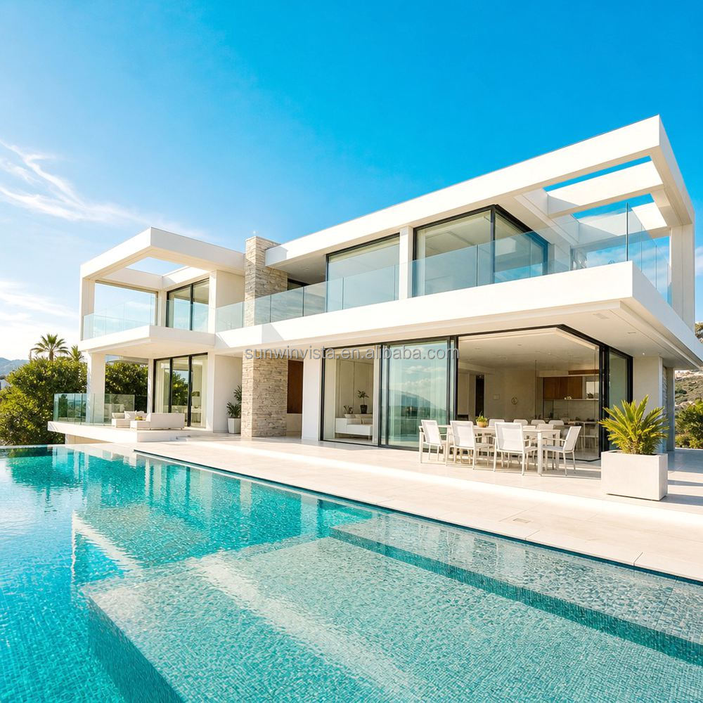 Luxury Modern Prefabricated Steel Villa With Insulated Structure For Sustainable Residential Resort Living Building Solution
