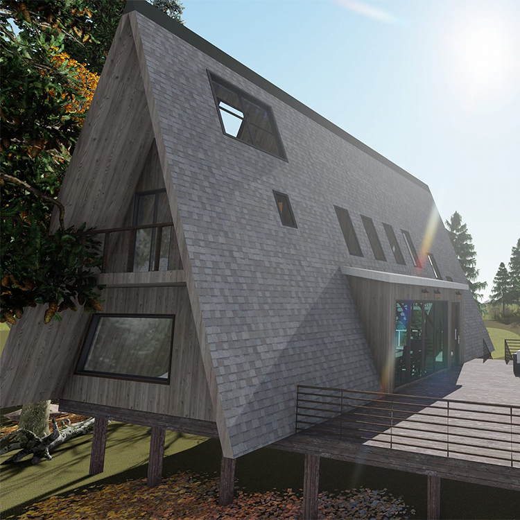 Luxury Structure Faster Construction Speed Tiny House for Two Persons Prefab Villa A-Frame Prefabricated Home