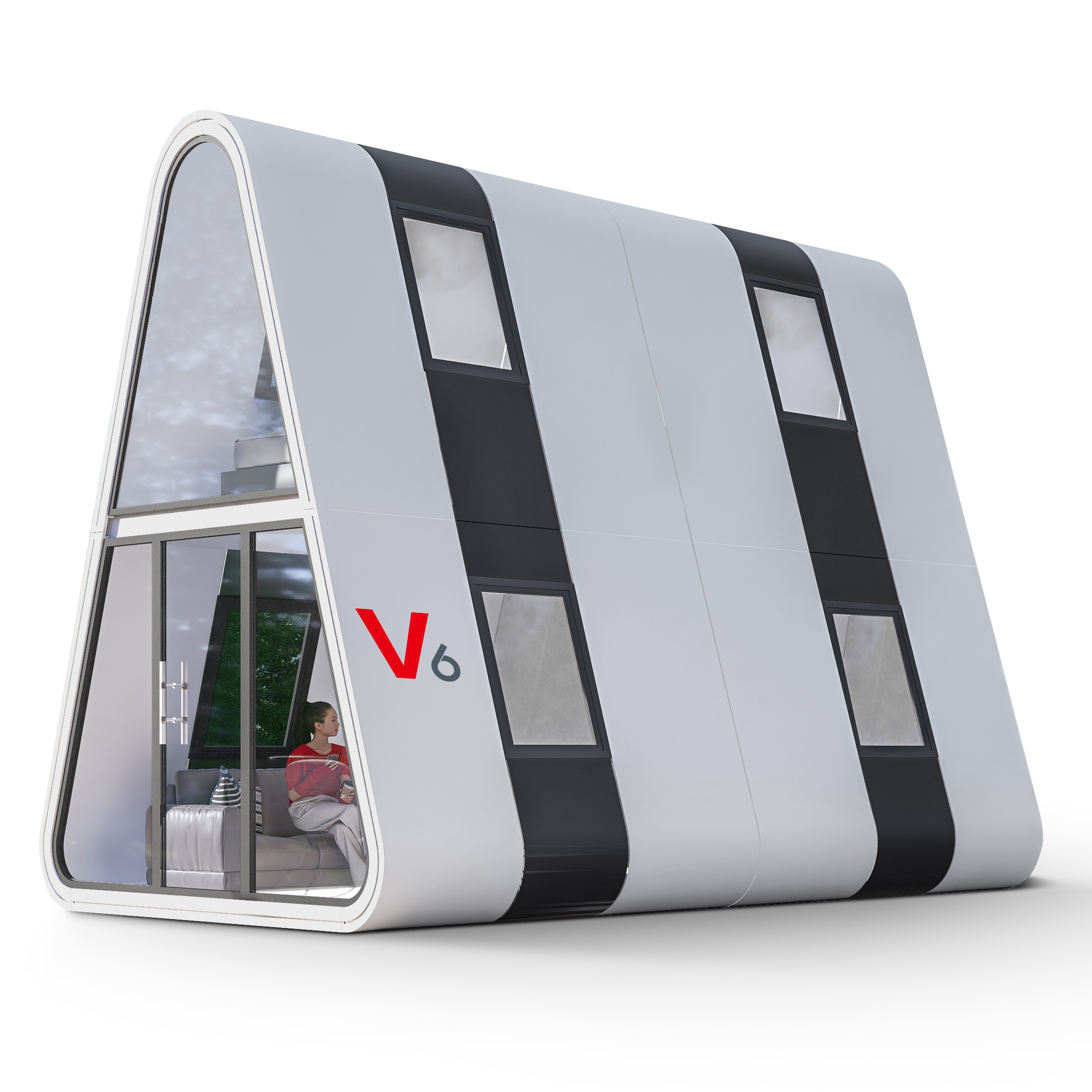 Furnished Upgraded Rv Futuristic Tiny Home Move-in Ready Modular House Casa Prefabricated Triangle House A-frame House