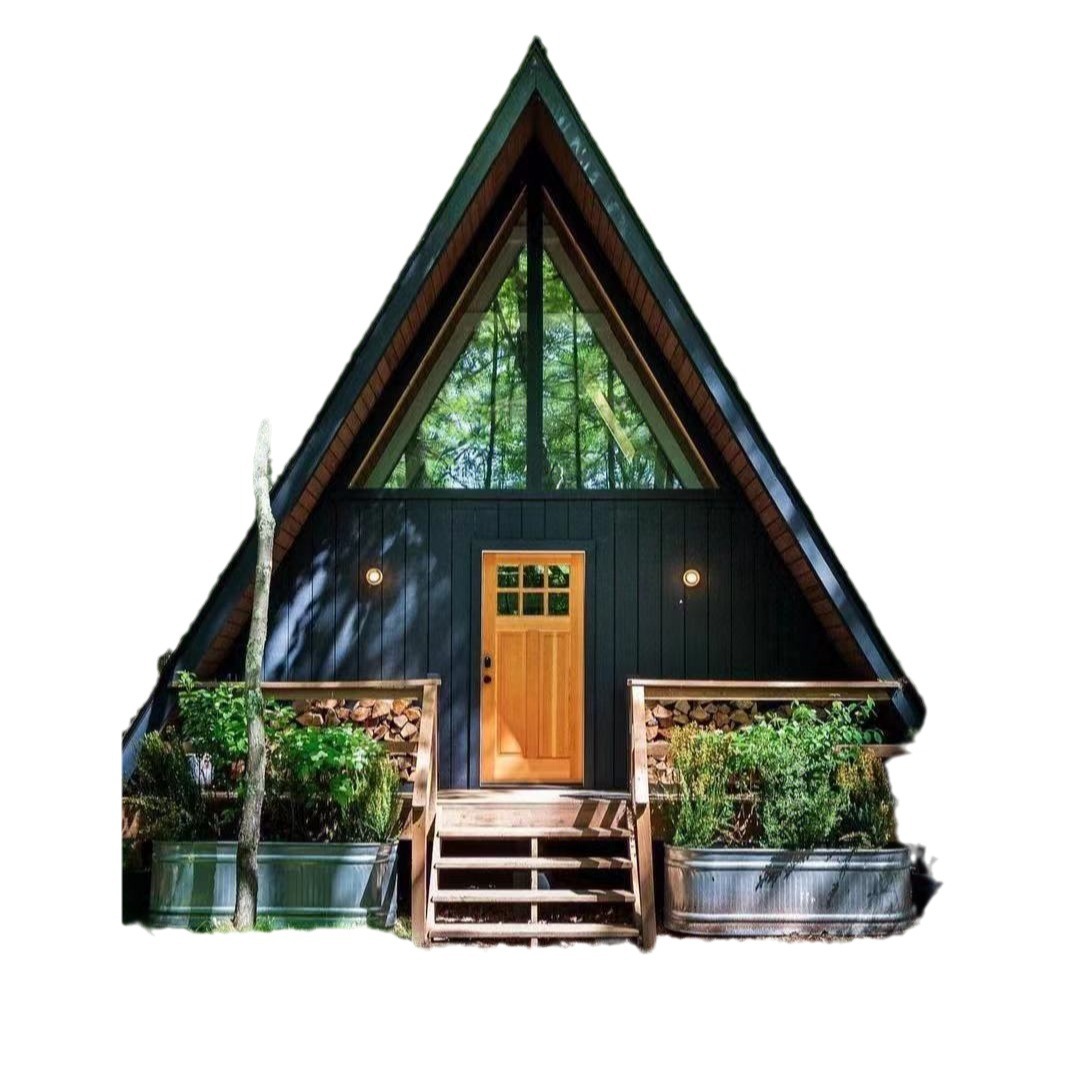 Prefabricated Triangle House a Frame Cabin Modern Wooden House Prefab Home for Garden Backyard Vacation Resort.