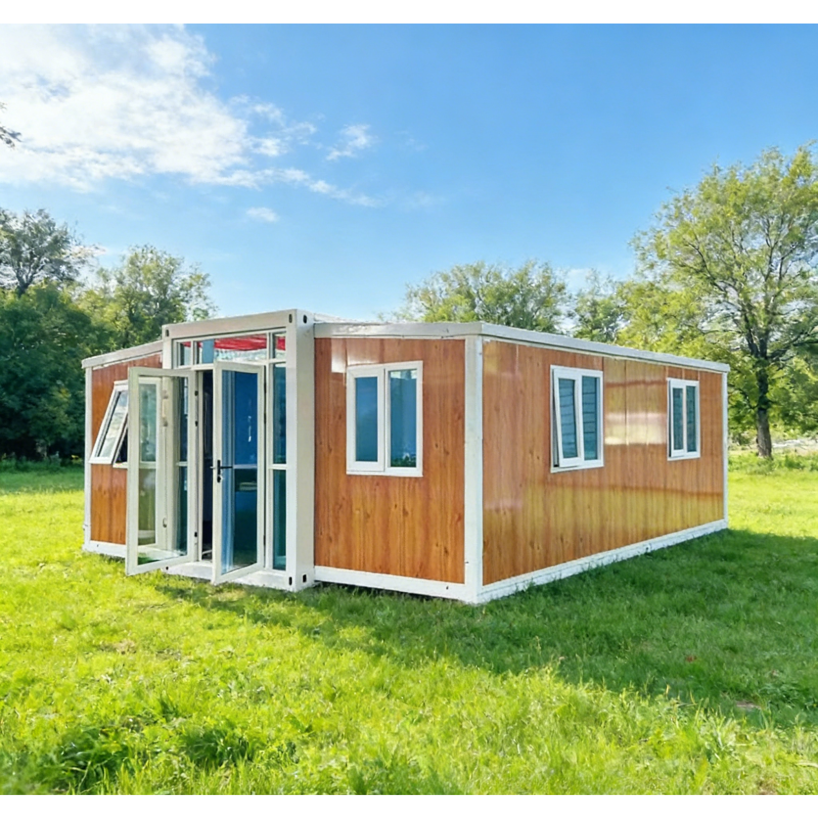 Modern Design Double Wing Expandable Foldable Breathable Farmhouse Prefab House Customized Portable Modular Home 5 Villa Shop