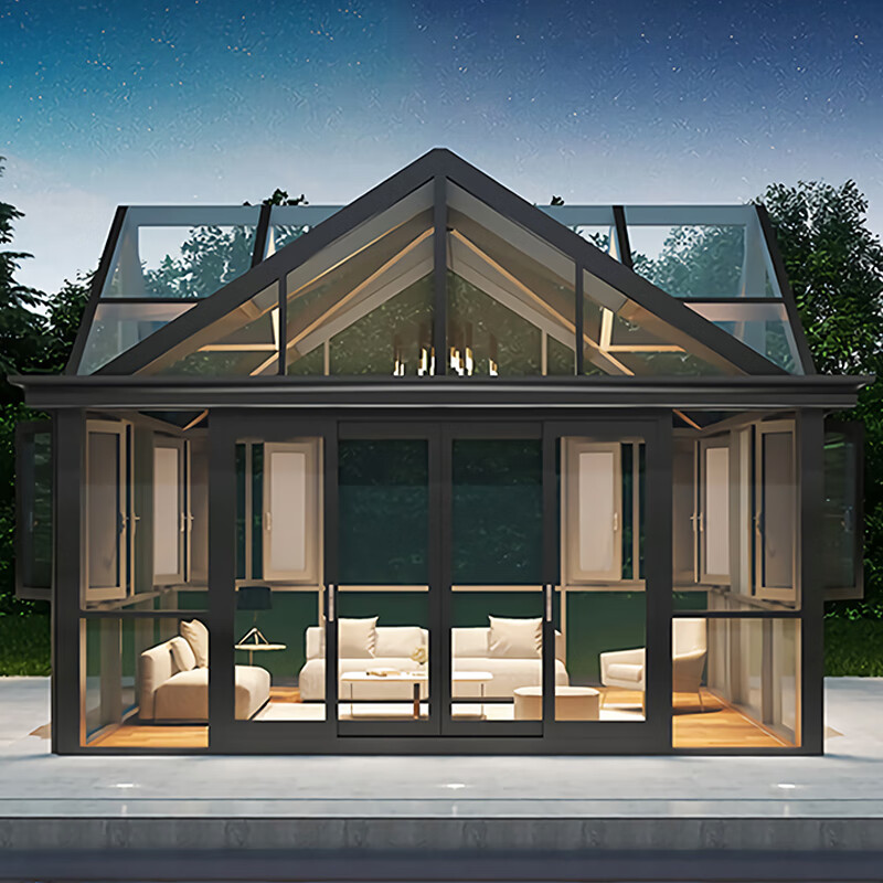 Luxury Custom Modern Villa Aluminum Alloy Frame Triple Pane Glass Eco-Friendly Noise Reduction House Outdoor Sunroom