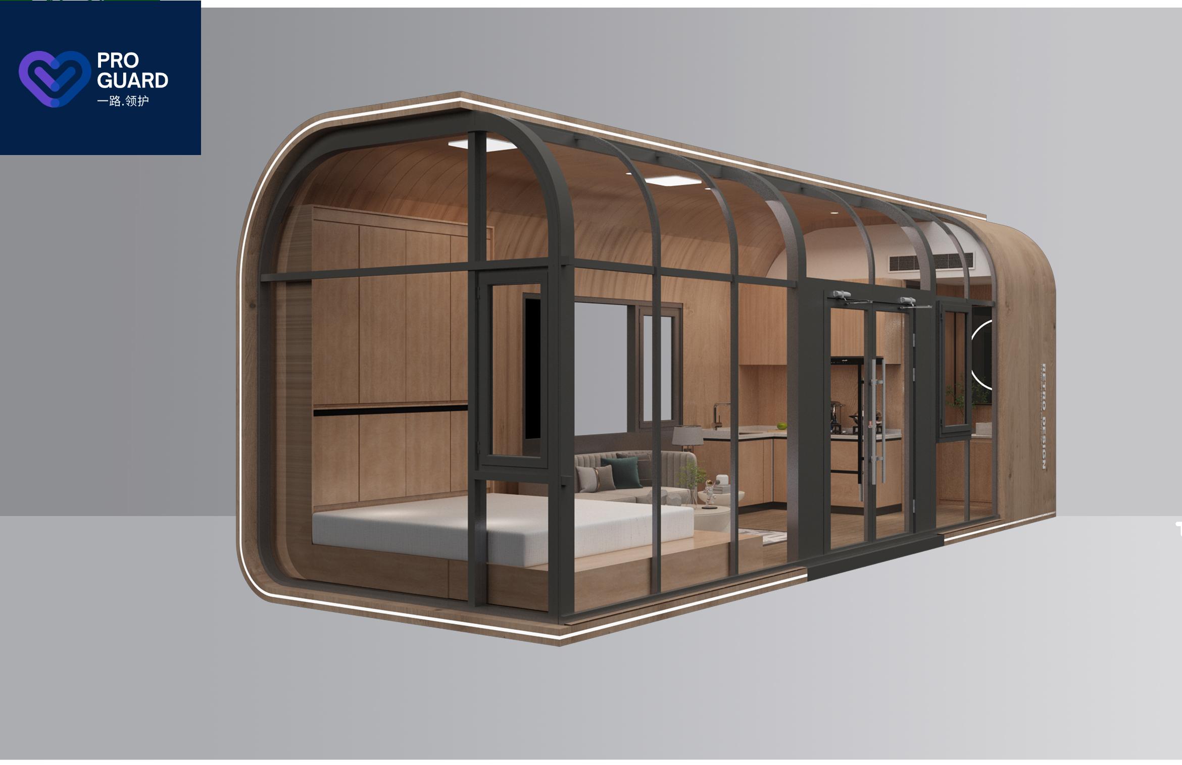 Prefabricated House Prefab Capsule Hotel Room Sleeping Apple Pod Cabin With Bedroom Bathroom Kitchen
