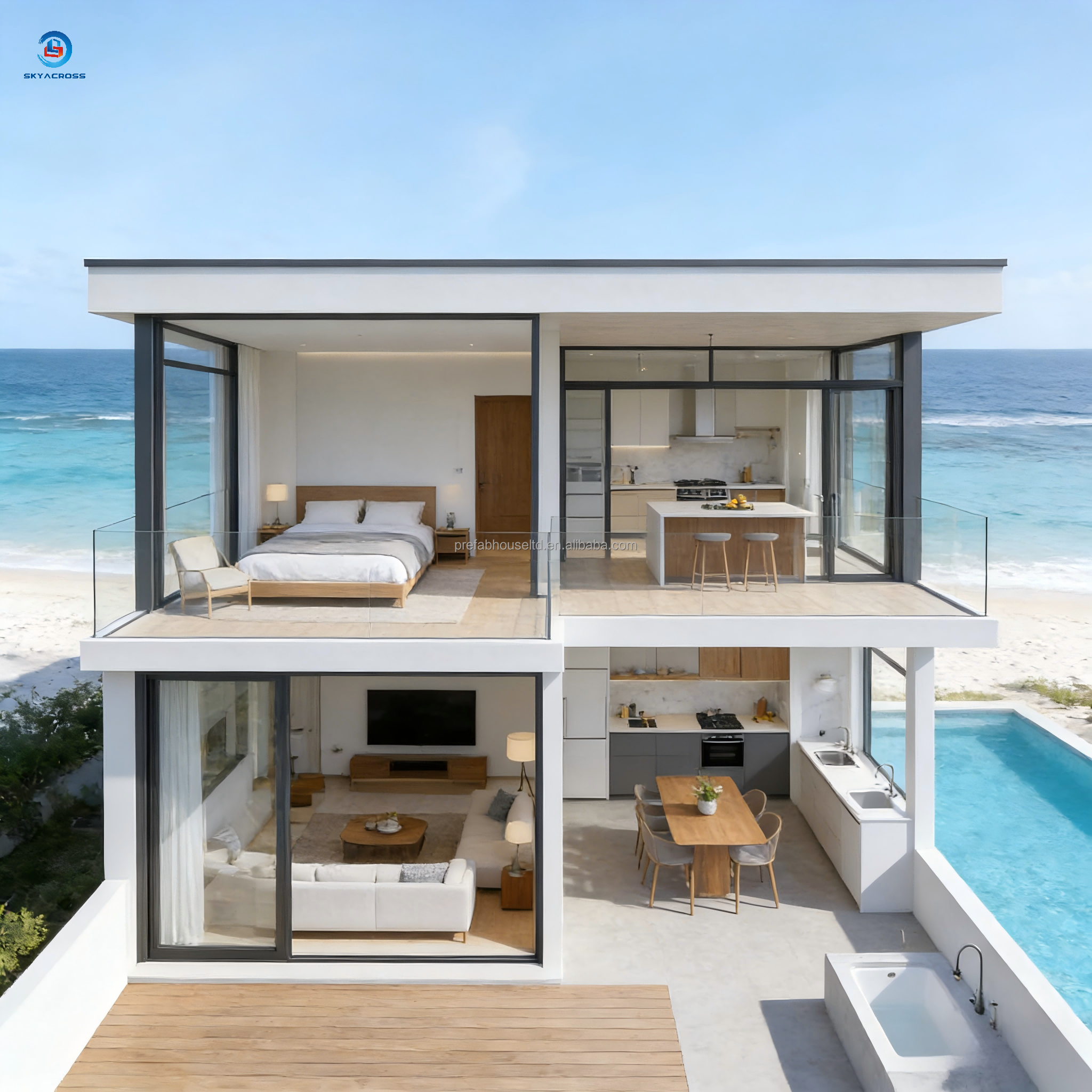 Low Cost 3-storey Prefabricated House Villas Container House Plan Luxury Prefab Hotel