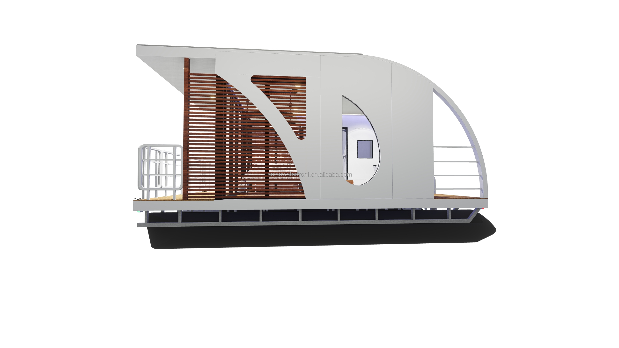 ANLAN Water Villa Houseboat Floating House Prefab Luxury Resort Villa Prefab Detachable Houses