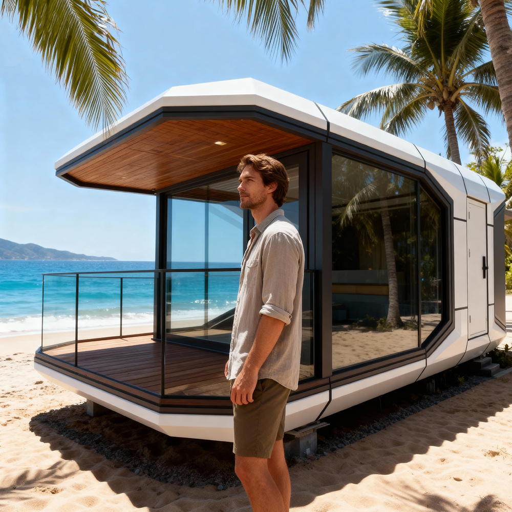 High Quality Luxury Modern Wooden Log Capsule House Chinese Hotel Exterior Villa Apartment Use-Prefabricated Mobile Housing