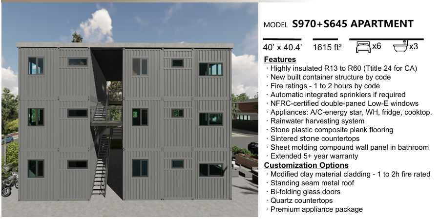 40 Feet Smart Fabricated Flat Pack Container Construction Office House Luxury Prefabricated Prefab 1615 ft M2 6 Beds