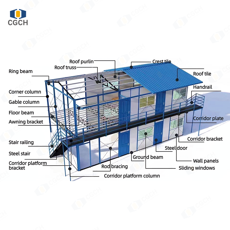 CGCH Casas K Modular House Bungalow Light Steel Framing Prefab House Villa Homes Prefabricated House 3 Bedrooms and Living Room