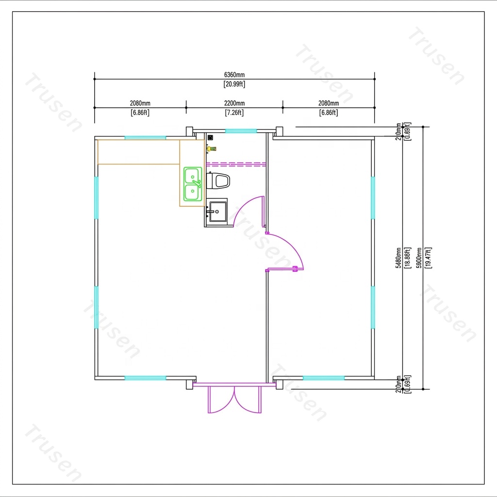 Factory Outlet Direct Custom Design Fully Furnished Prefab Portable Eco Double Wing Folding Room Prefab Building With Terrace