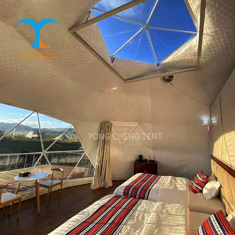 Luxury Hotel Igloo Dome Tent House Waterproof Glamping Tent Safari Glass Geodesic Dome Kit Glamping 6m Dome Tents House
