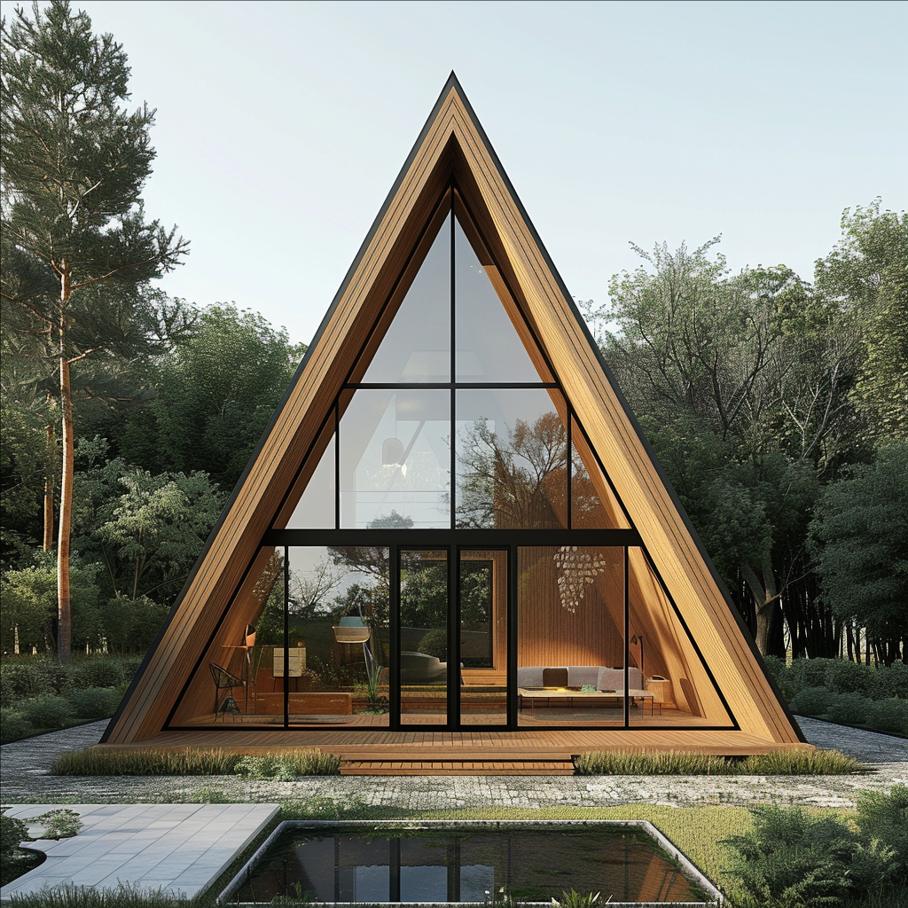 Modern A-Frame 3 Bedroom Prefab House Australia Market Specific Model with Outdoor Kitchen Included Steel Structure Buildings