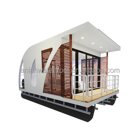 ANLAN Water Villa Houseboat Floating House Prefab Luxury Resort Villa Prefab Detachable Houses