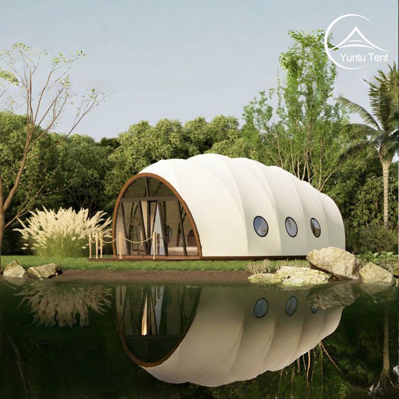 Tropics Heavy-Duty Luxury PVDF House Prefabricated Buildings Glamping Pod Tent with Bathroom Outdoor Waterproof