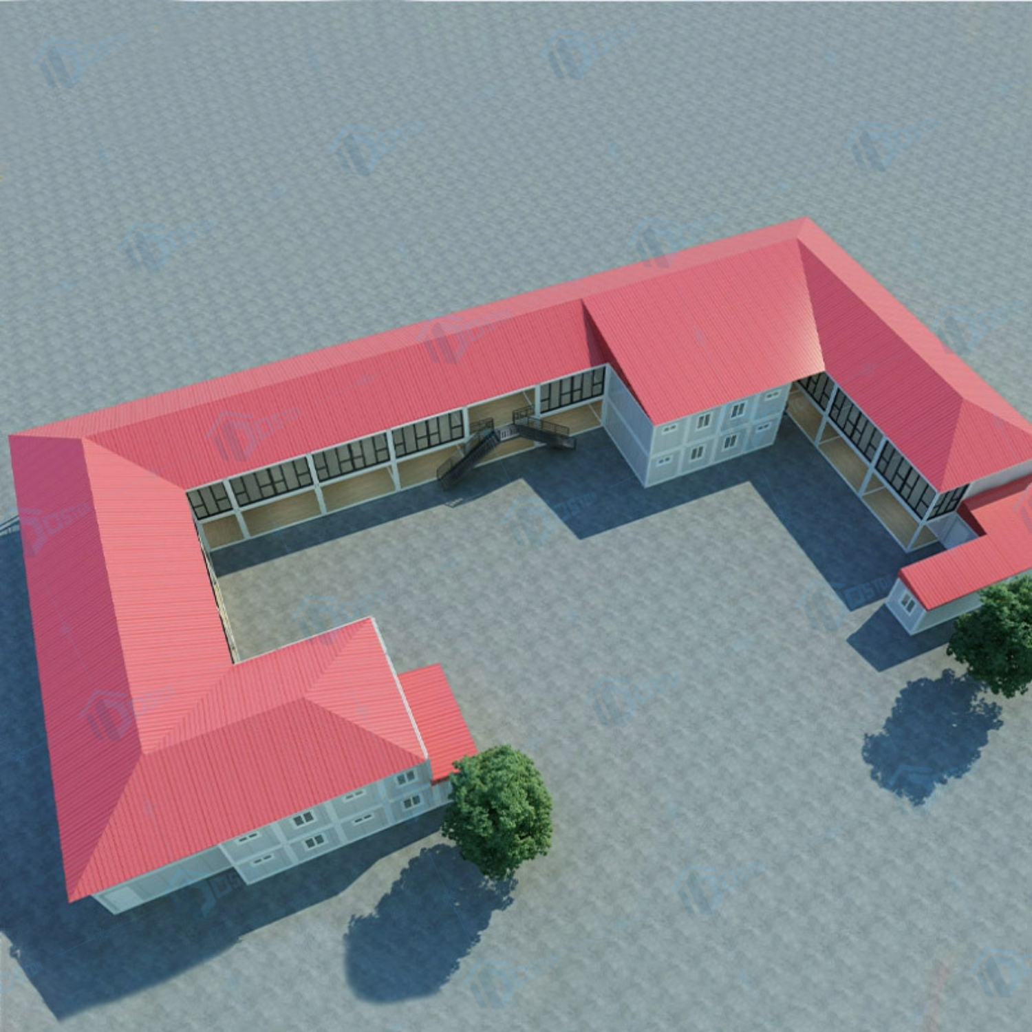 Modular School Classroom Exterior View