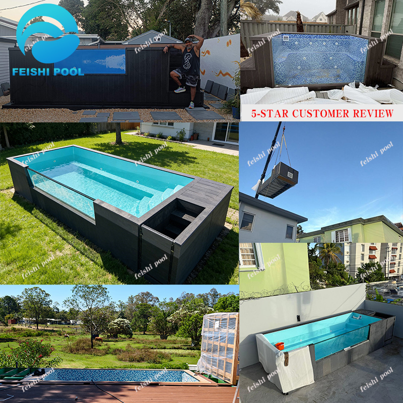 Rooftop Backyard Small Swimming Spa Plunge Pool Window Family House Hotel Resort Outdoor Above Ground Container Pool For Sale