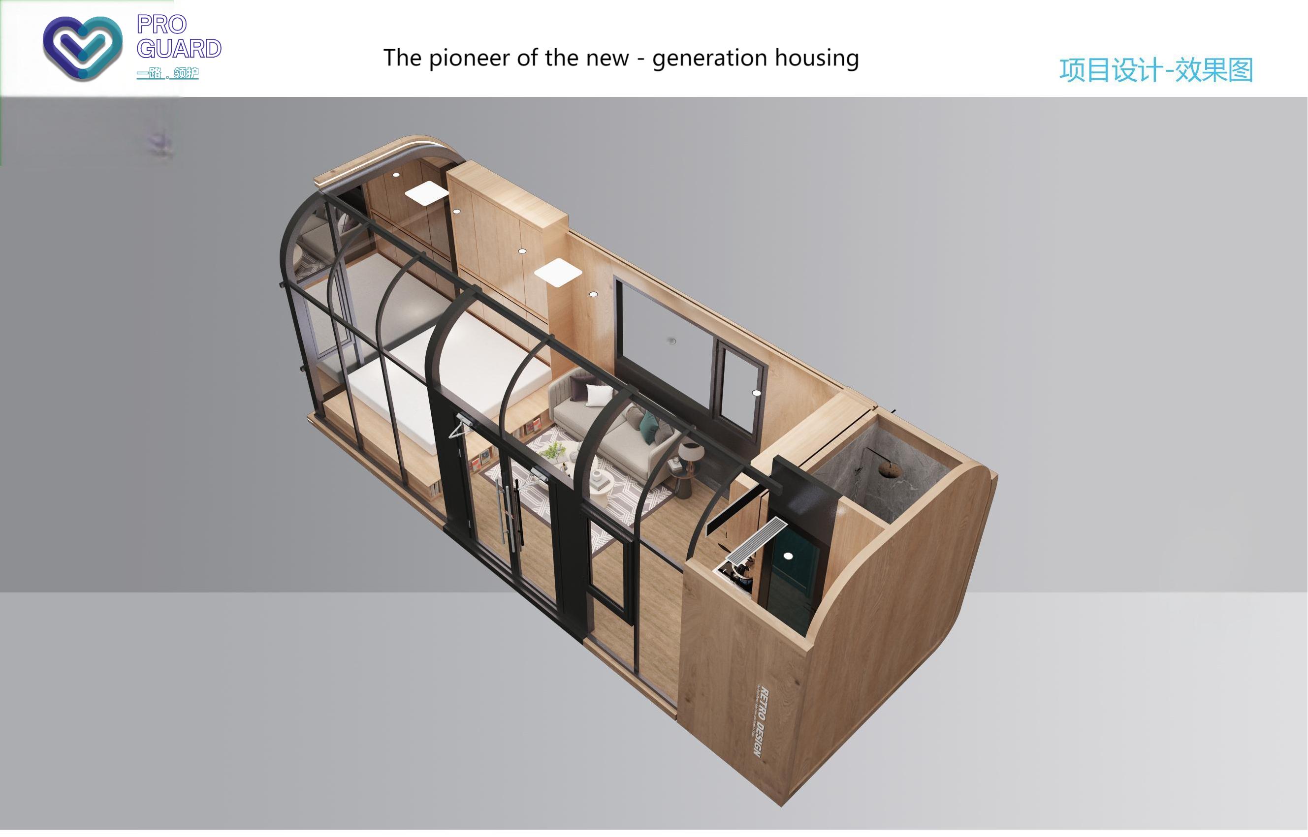 Prefabricated House Prefab Capsule Hotel Room Sleeping Apple Pod Cabin With Bedroom Bathroom Kitchen