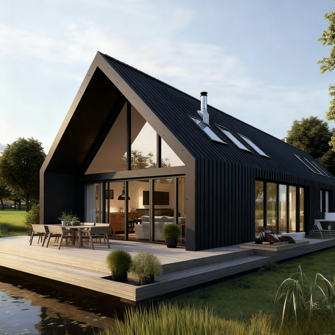 A-Frame Container House-Waterproof Modern Design for Villa Use Easy Home EH-1250 with 5 Year Warranty