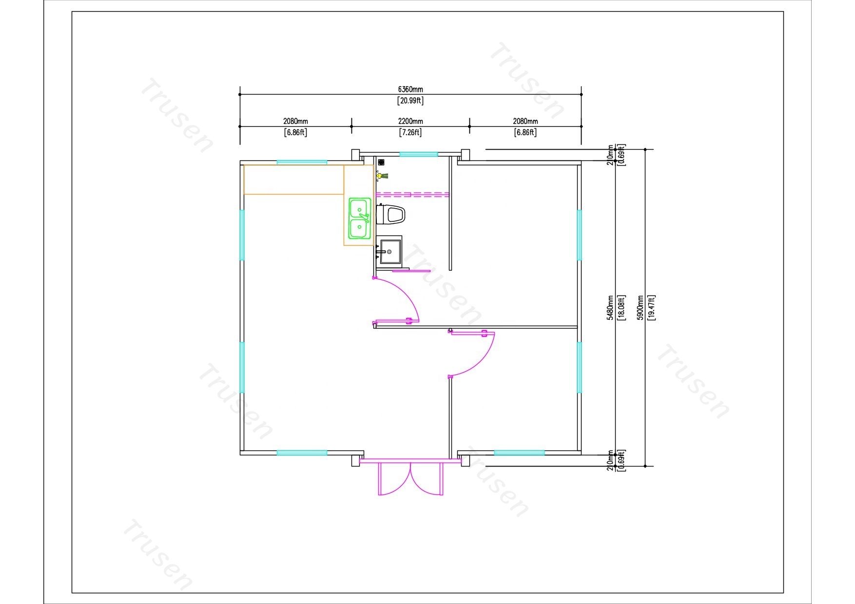 Australian Standards Galvanized Steel Frame Expander Home Prefab Container Expandable House With Shower Cottage For Australia
