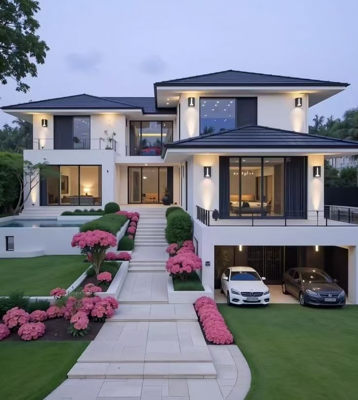 Luxury Prefabricated Light Steel Structure House High Strength Light Steel Frame Villa