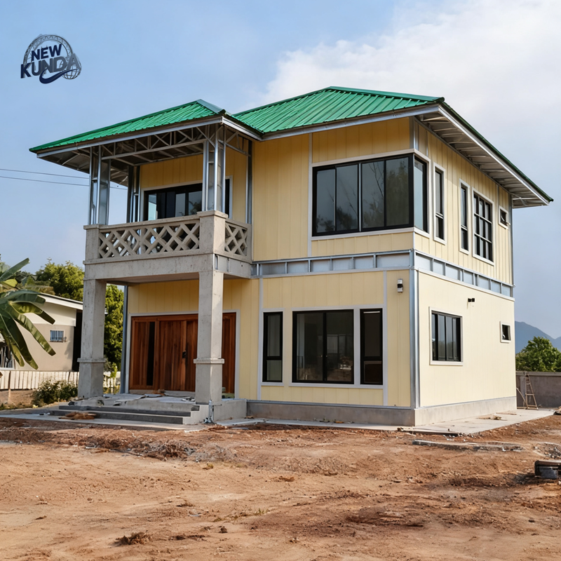 Modern Villa Light Steel Structure Frame Prefab House Luxury Customized Easy Assembly Flat Pack Workshop