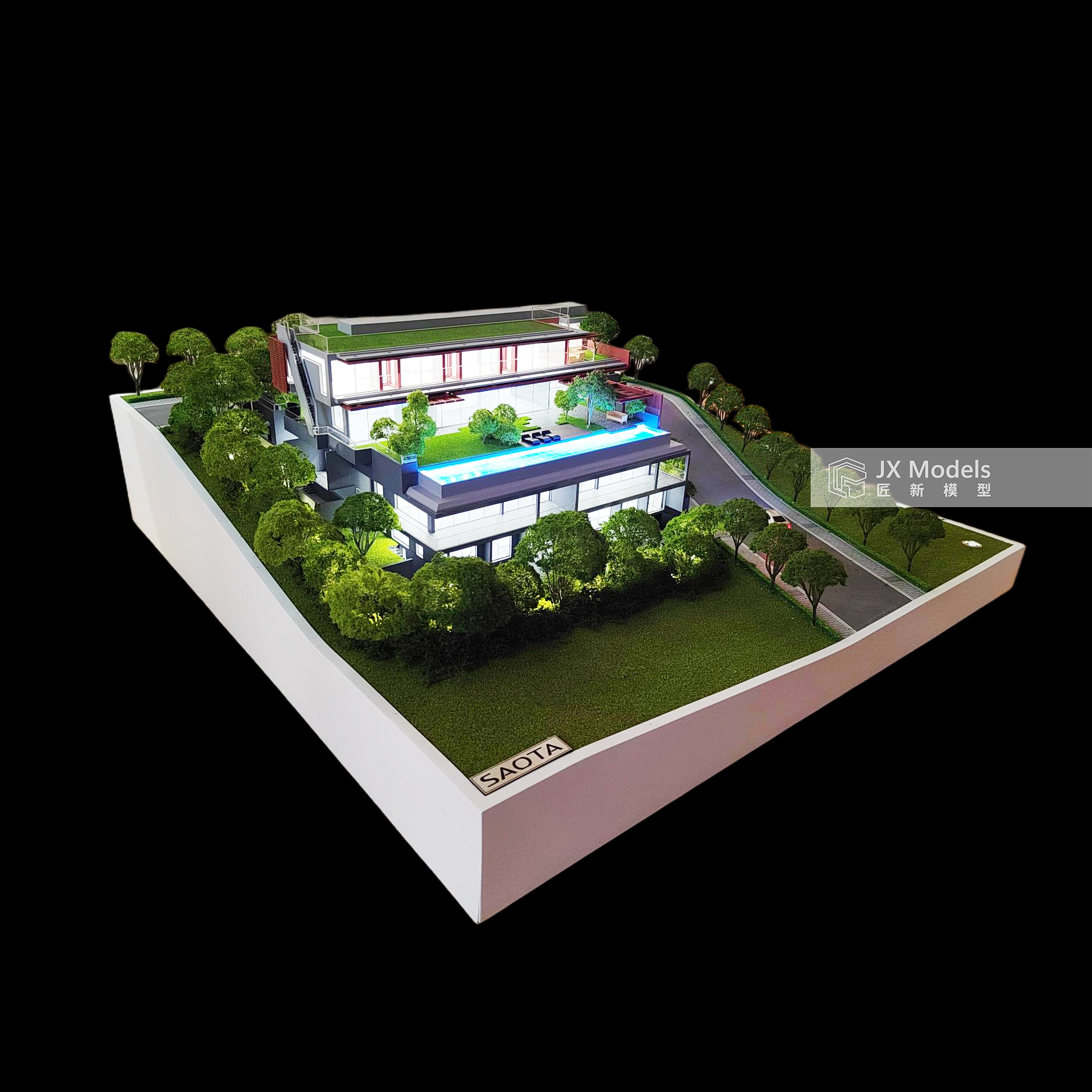 Custom 1:50 Dubai Villa Model Contemporary High Precision Plastic Architectural Display Real Estate Marketing-3D Model Design