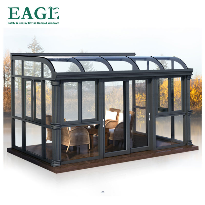 4 Season Modern Villa Polygon Roof Eco Friendly Customizable Glass Conservatory