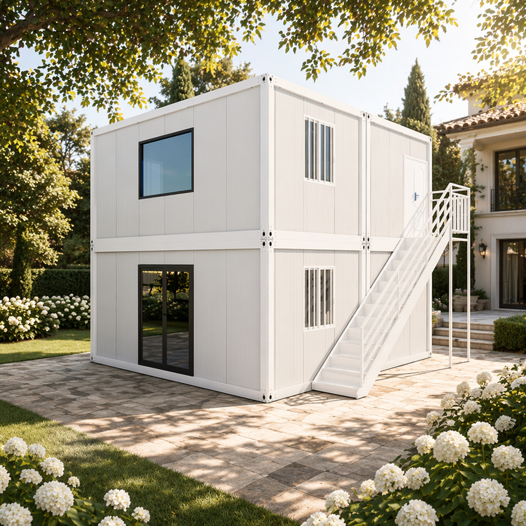 Luxury 2-Story Prefabricated Container Duplex House, 2 Bedroom Detachable Modular Home