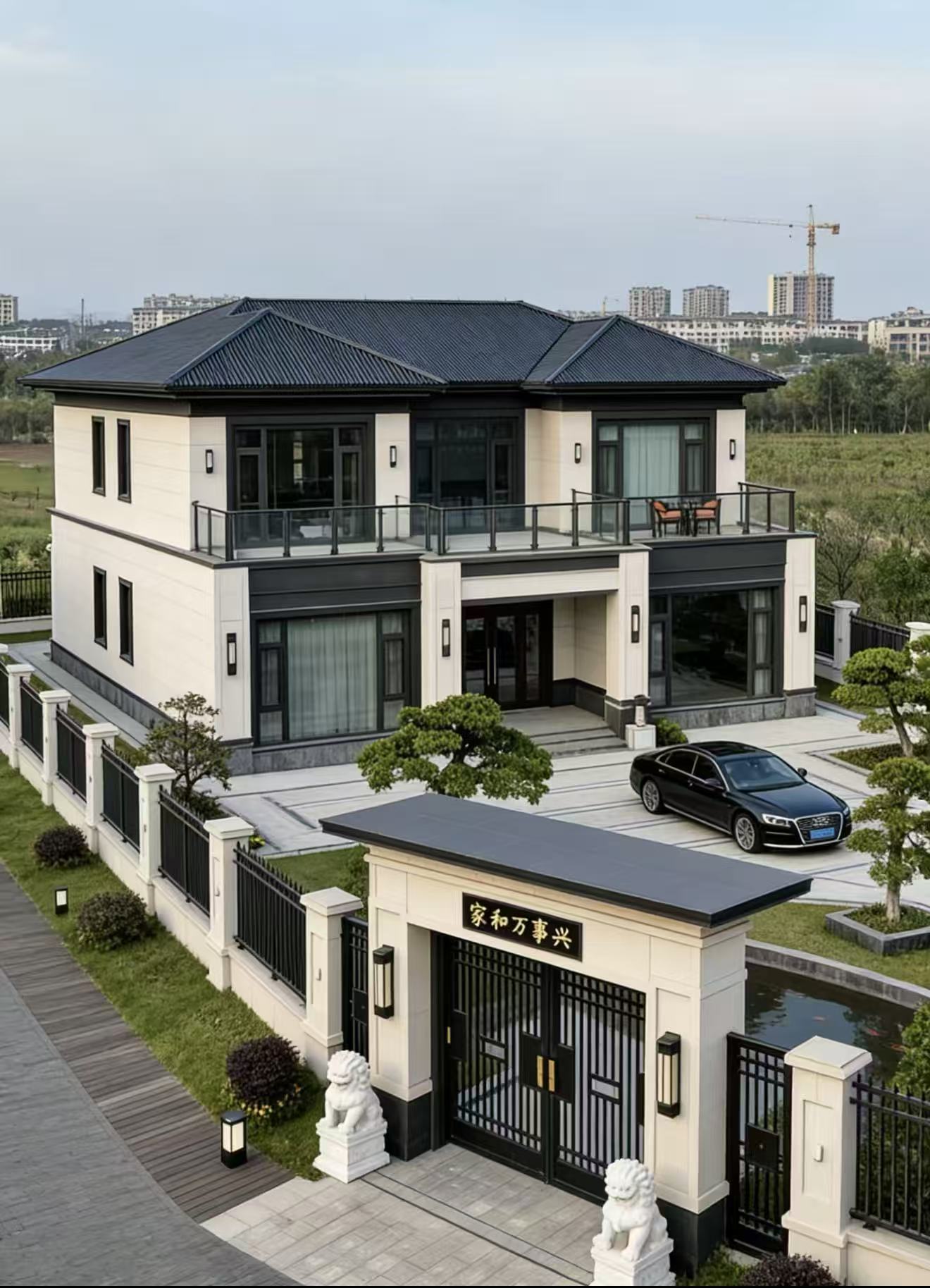 Luxury Prefabricated Light Steel Structure House High Strength Light Steel Frame Villa