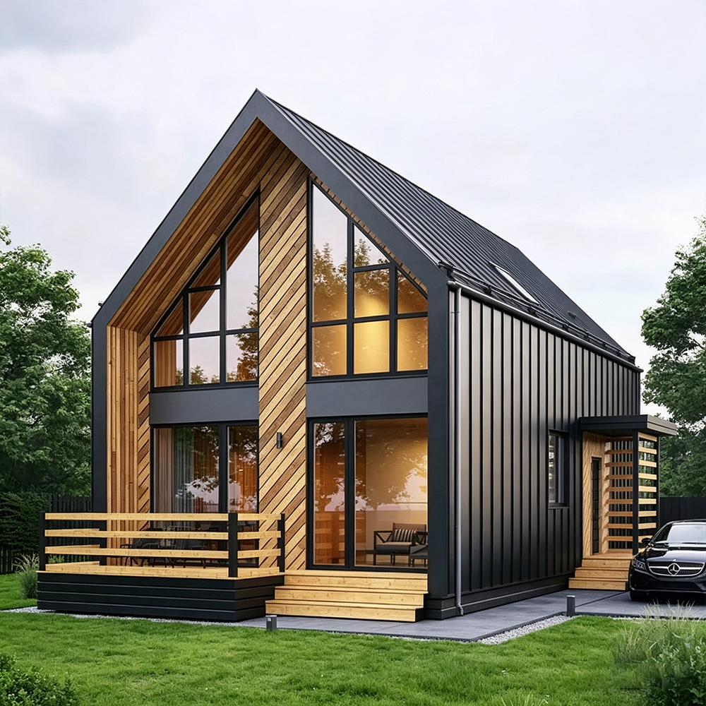 Modern a Frame Tiny House SIPs Prefabricated Cabin Modular Home Garden Room Garden Suite ADU Backyard Office Living Space