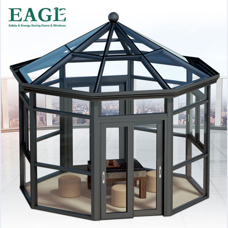 4 Season Modern Villa Polygon Roof Eco Friendly Customizable Glass Conservatory
