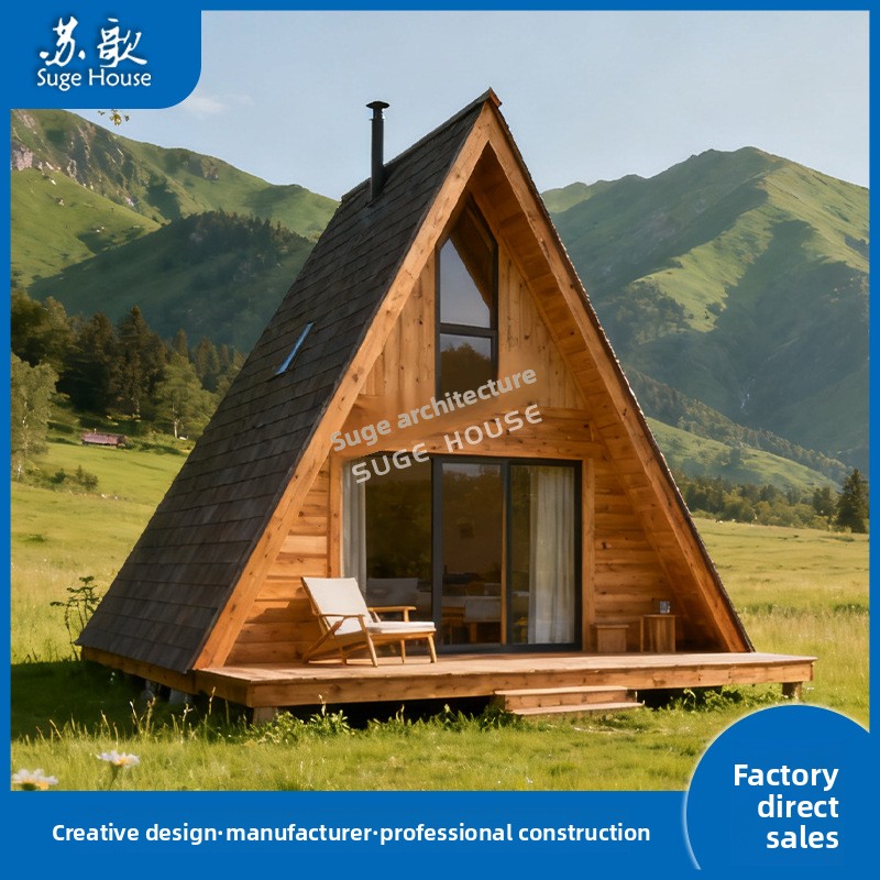 Factory Direct Sales Tourist Attraction Triangular Cabin Homestay A-Frame Mobile Home Creative Steel Structure Prefabricated