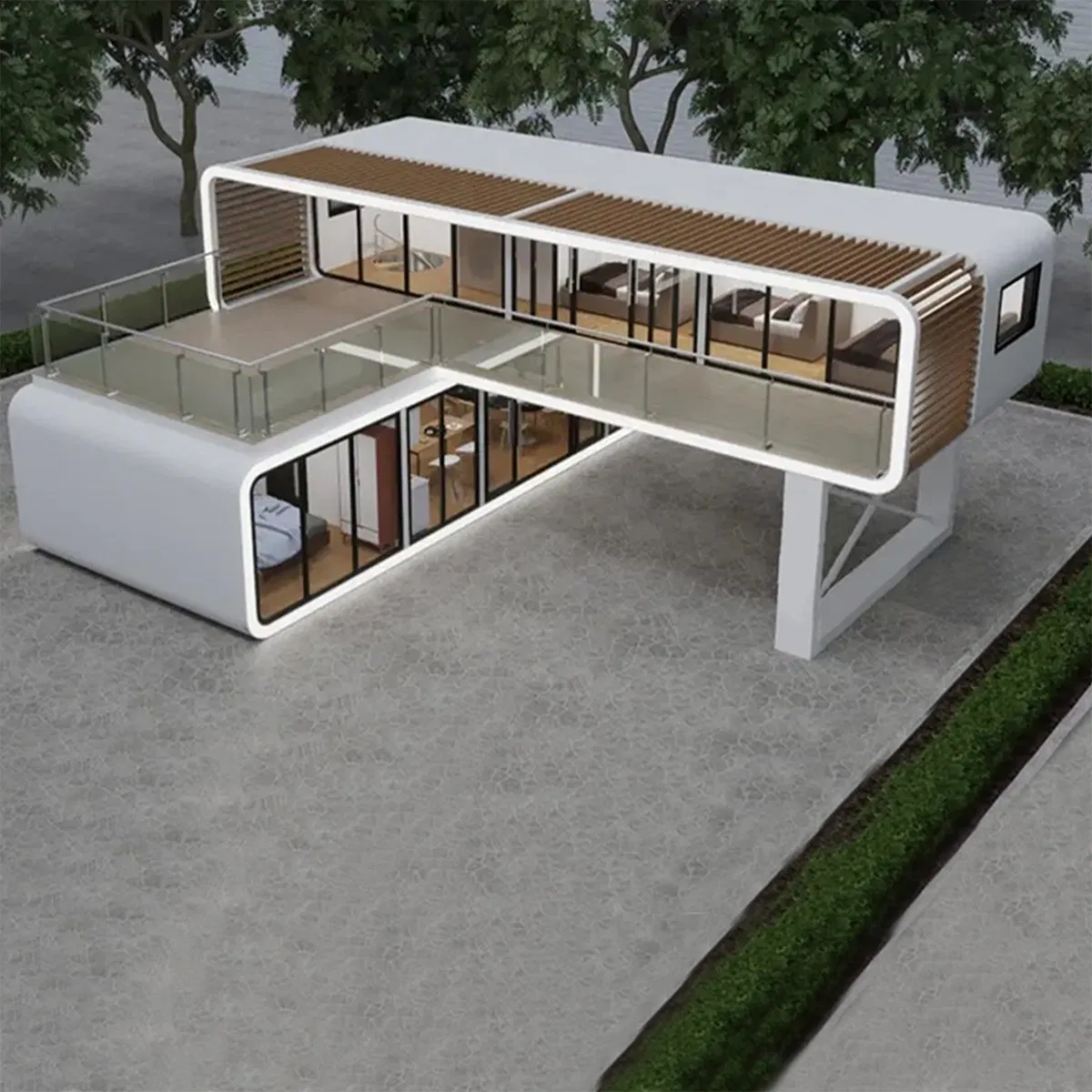 Luxury Compact Prefab Studio for Backyard Office Ordouble-Storey House Apple Cabin