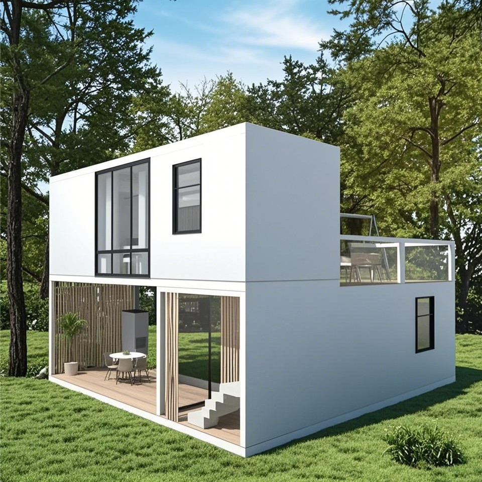 Custom 16ft Luxury Mini Container Cottage House Homes Modern Mobile Prefab Light Steel Tiny House Flat Pack Villa