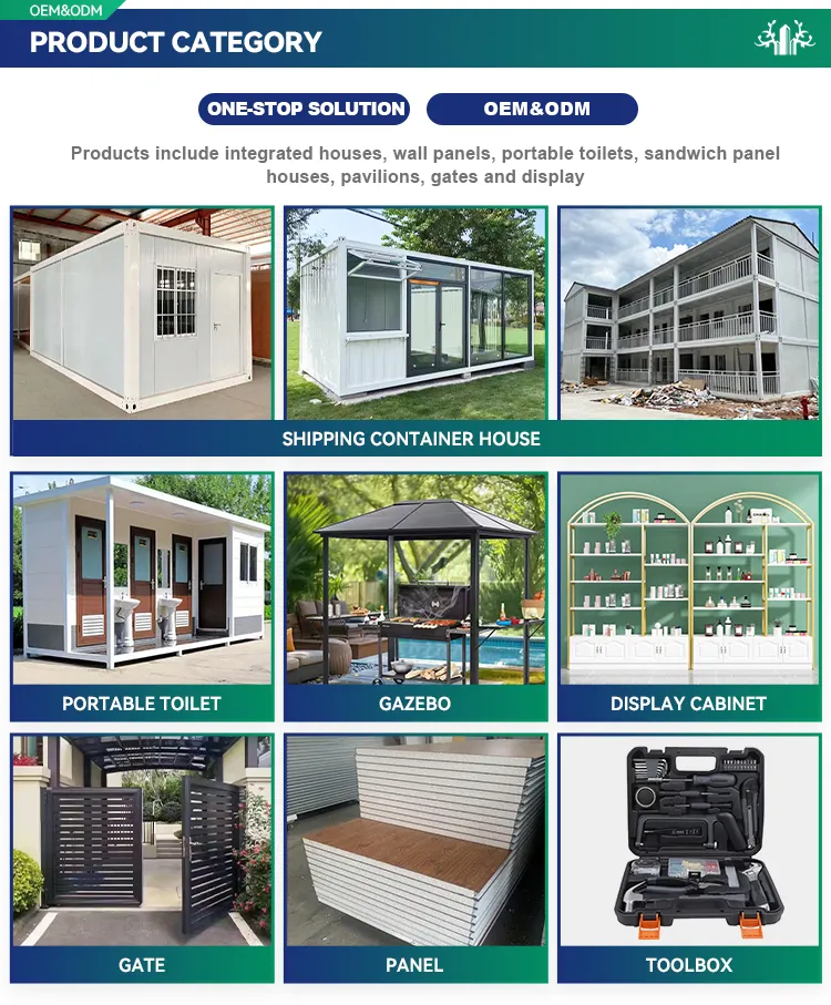Portable Rectangle Steel Luxury Prefab Container House Detachable
