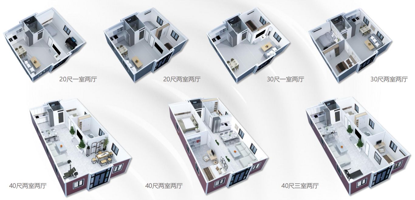 Modern Villa Prefab Expandable Container House Steel Sandwich Panel Easy Installation Rectangle Design for Outdoor Office Living