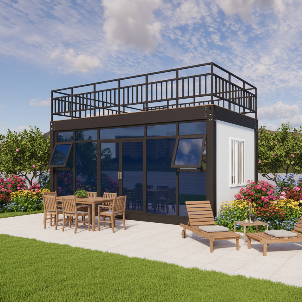Prefab Glass Curtain Wall Galvanized Steel Frame Detachable Container House Ready Use Modular Farmhouse Villa Hotel Apartment