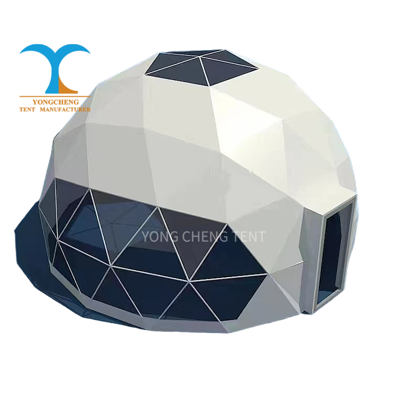 Luxury 6m Modern Glass Prefab Geodesic Dome Tent PVC Custom Aluminum For Outdoor Glamping Hotel En-Suite Scenic Areas Events