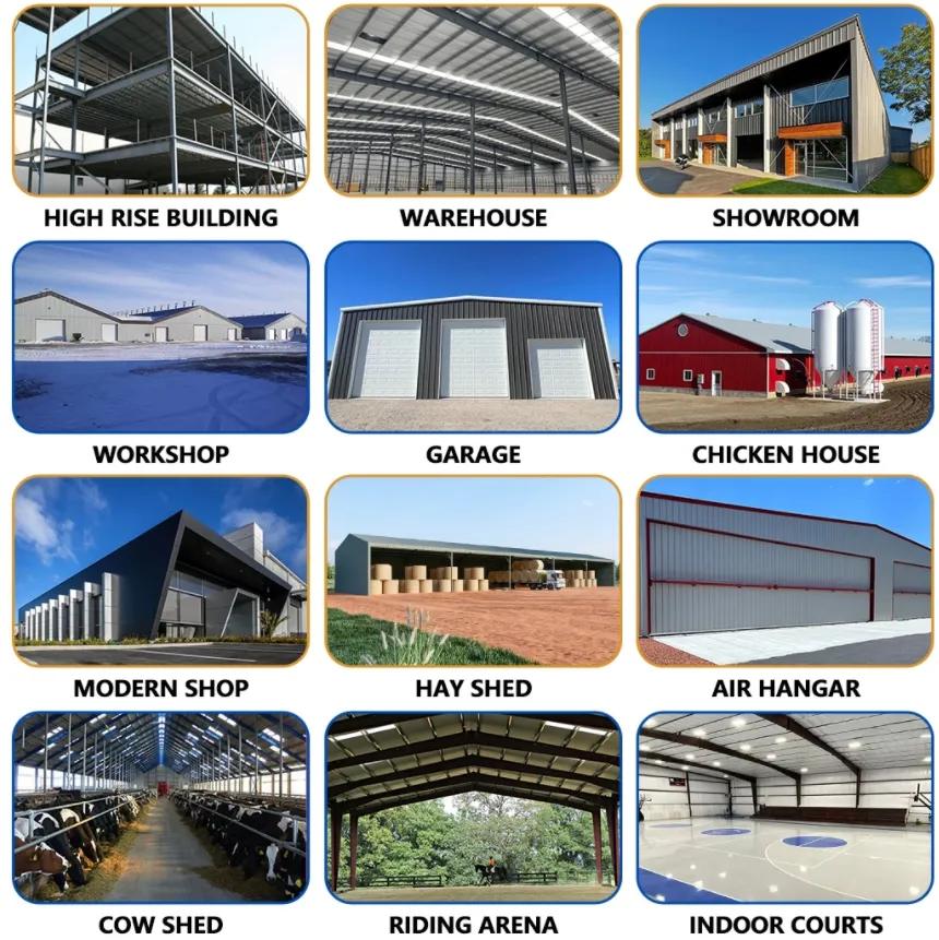 Customized Industrial Prefab Metal Structural Construction Warehouse/Factory/Agriculturalstorage/Office/Hotel Building